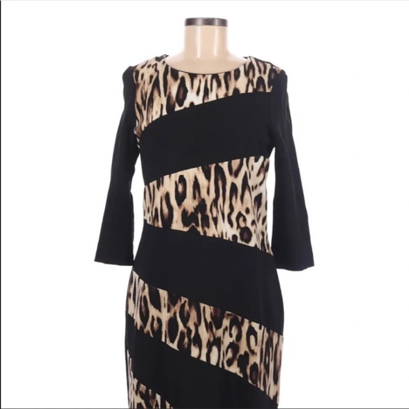 Chico’s size 1/medium black leopard shift dress - Picture 7 of 8